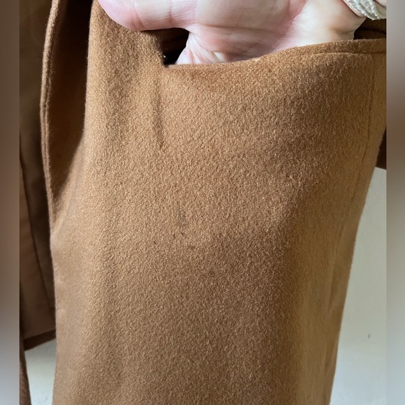 Vintage Saks Fifth Ave 100% Cashmere Camel Coat Jacket Size 12 - Picture 3 of 5